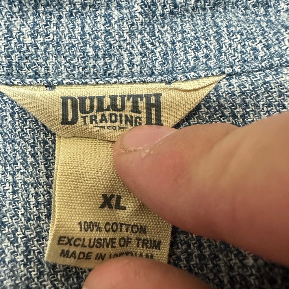 Duluth Trading Co. Mens XL Blue Button Down Long Sleeve Shirt - Picture 2 of 8